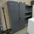 Grey Metal 5 Shelf Storage Cabinet, Locking, 36 x 18 x 72.
